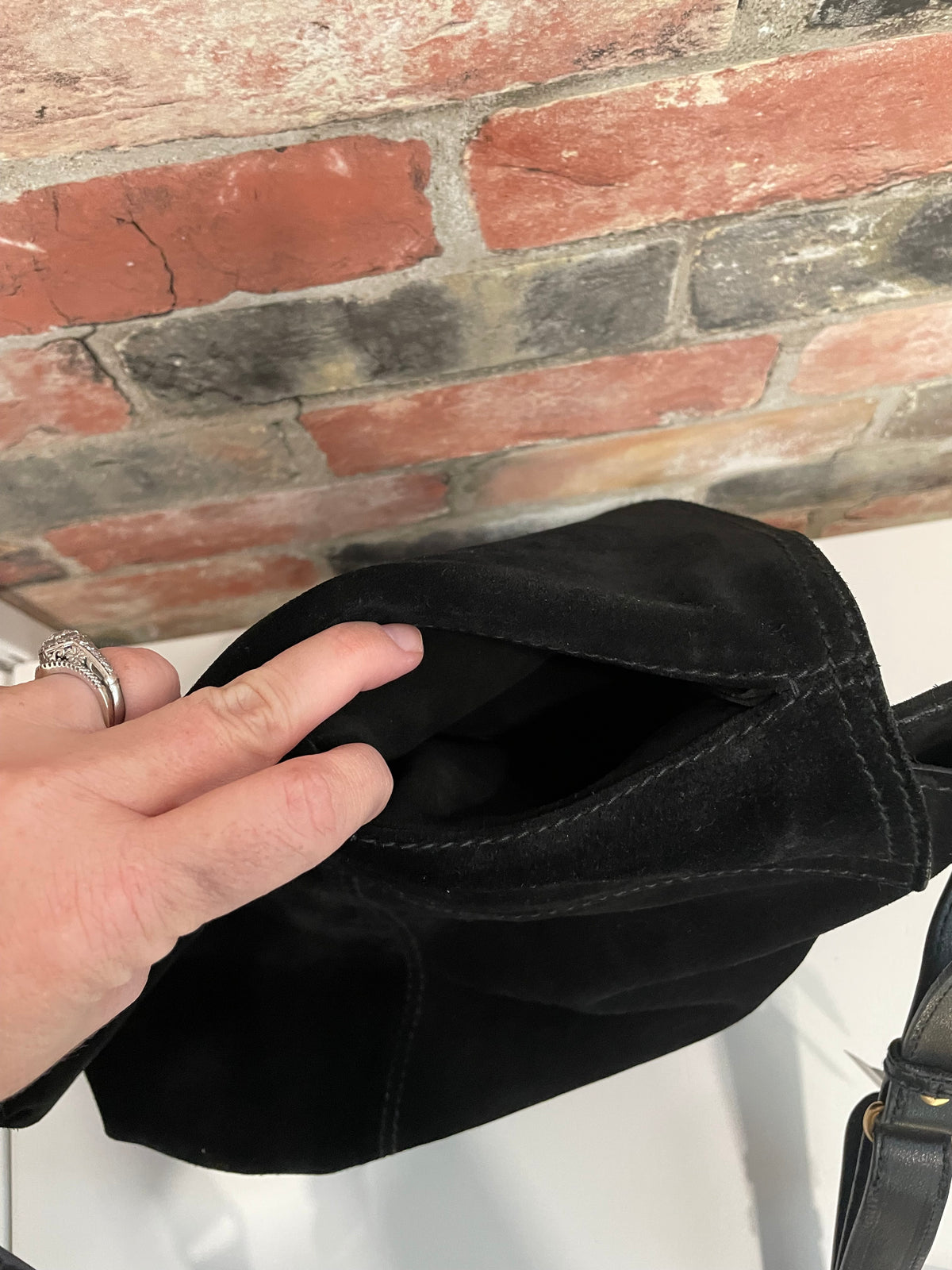 Black suede  Balenciaga Messenger bag crossbody hobo VGUC