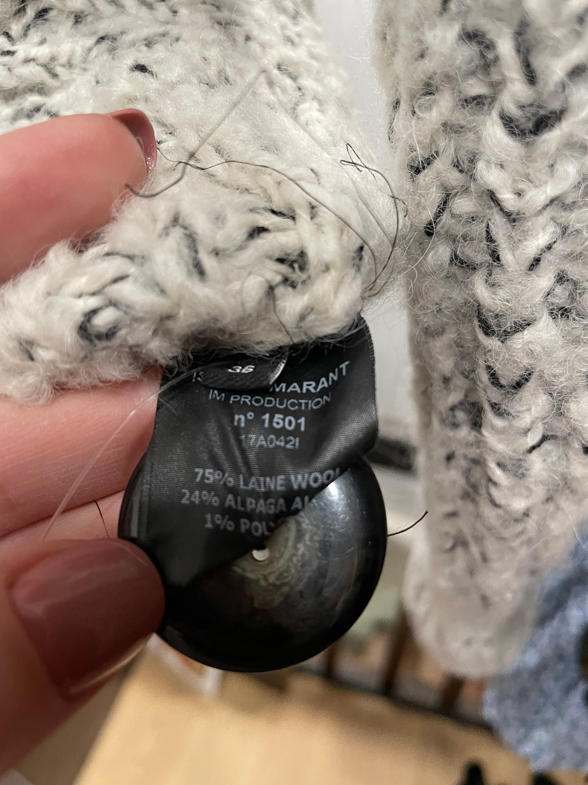 Ash, Marble Isabel Marant Cardigan NWT, "Favian", S