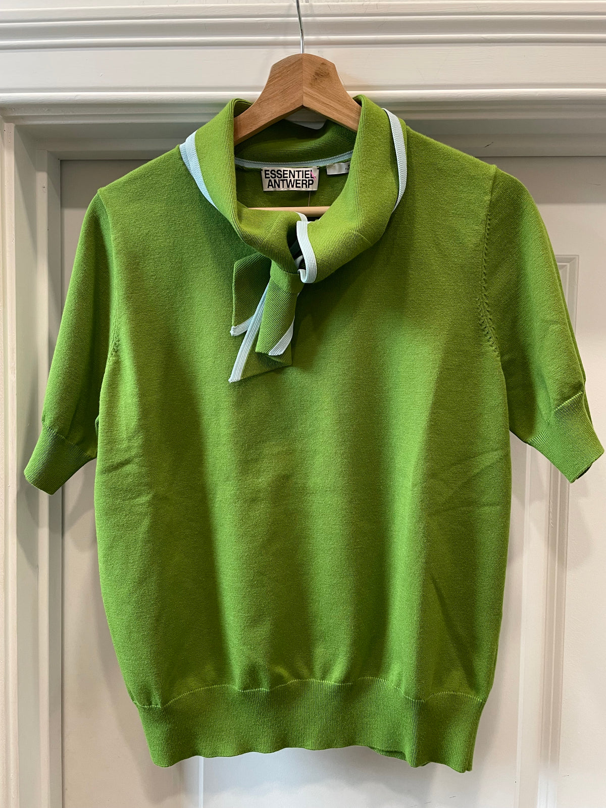 Green/Sky  Essential Antwerp Short Sleeve Sweater , S