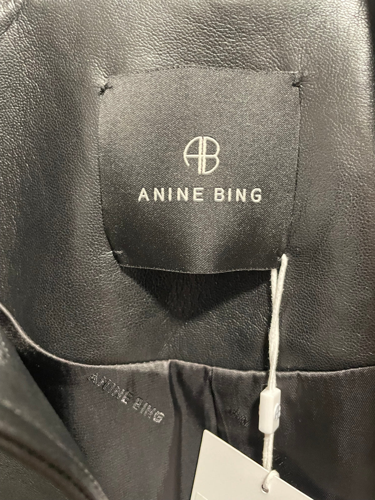 Black Anine Bing Leather Jacket Gold Button Luca , M