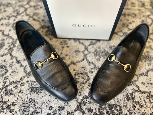 Black  Gucci  Loafers Men’s- WITH BOX AND BAG, 8