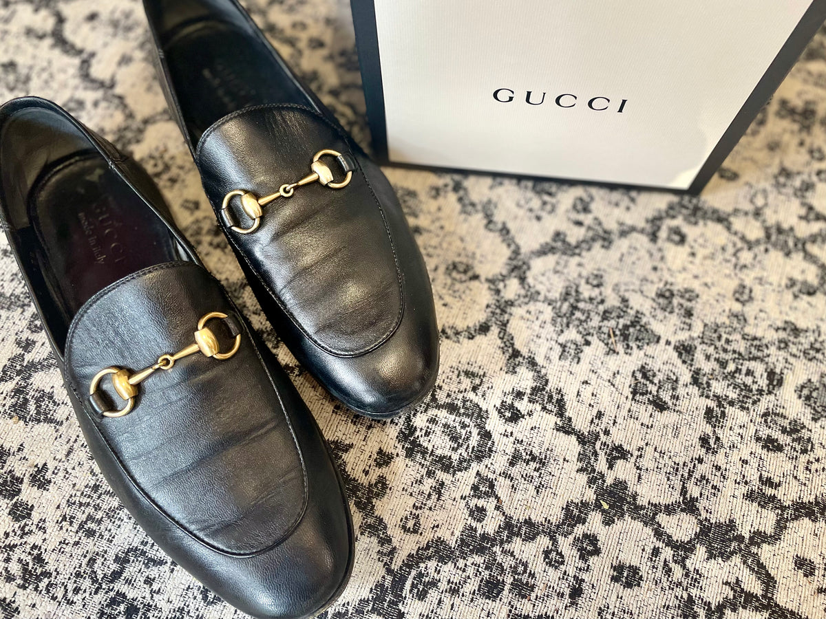 Black  Gucci  Loafers Men’s- WITH BOX AND BAG, 8