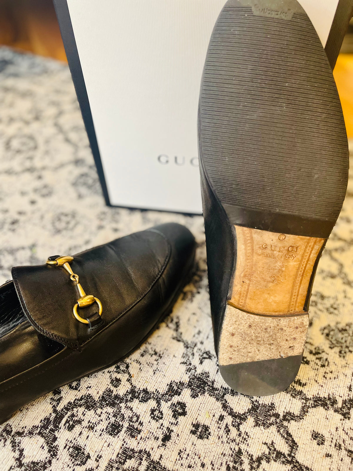 Black  Gucci  Loafers Men’s- WITH BOX AND BAG, 8