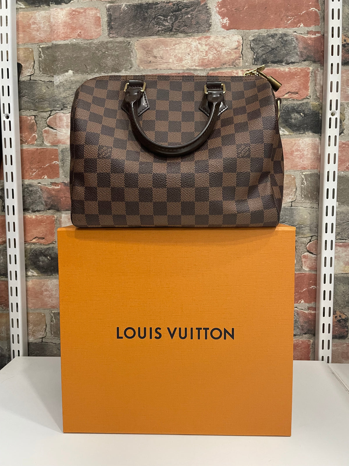 Brown Damier Louis Vuitton  Handbag Speedy Bandouliere 25 C.2016- BOX, Bag, paperwork etc.  VG/EXCELLENT CONDITION  

, 25