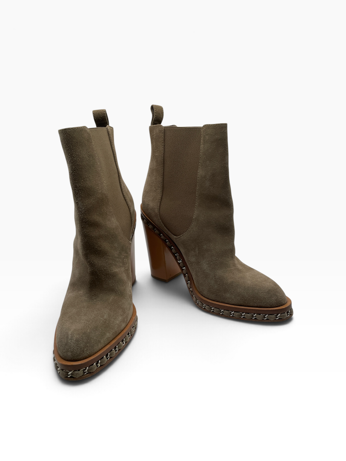 Taupe  Chanel  Ankle Boot Suede/Chain C. 2014 , 41