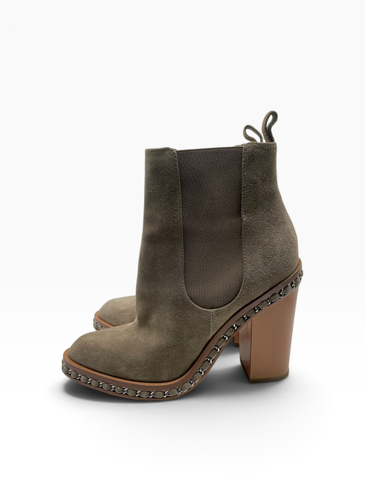 Taupe  Chanel  Ankle Boot Suede/Chain C. 2014 , 41