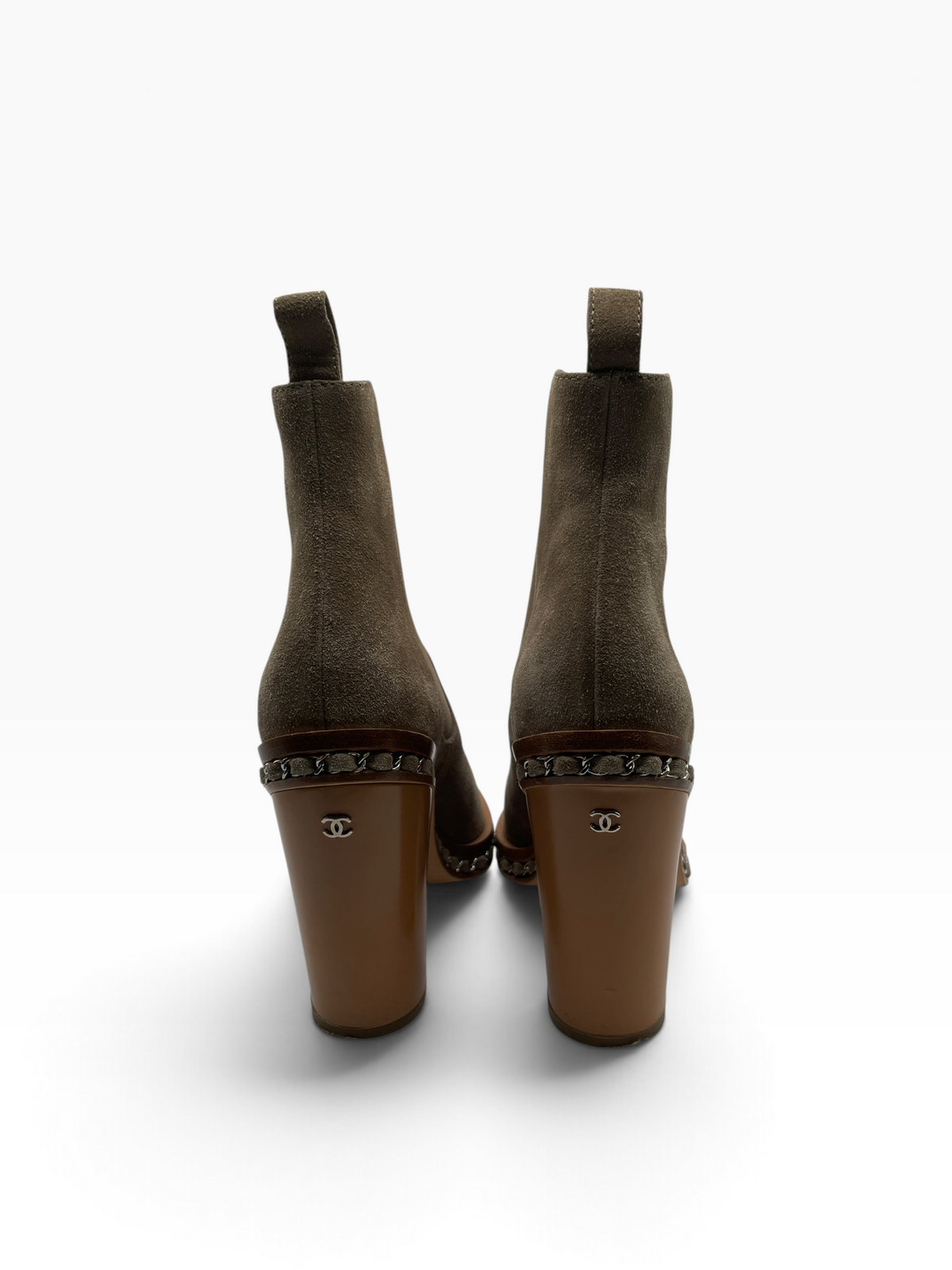 Taupe  Chanel  Ankle Boot Suede/Chain C. 2014 , 41