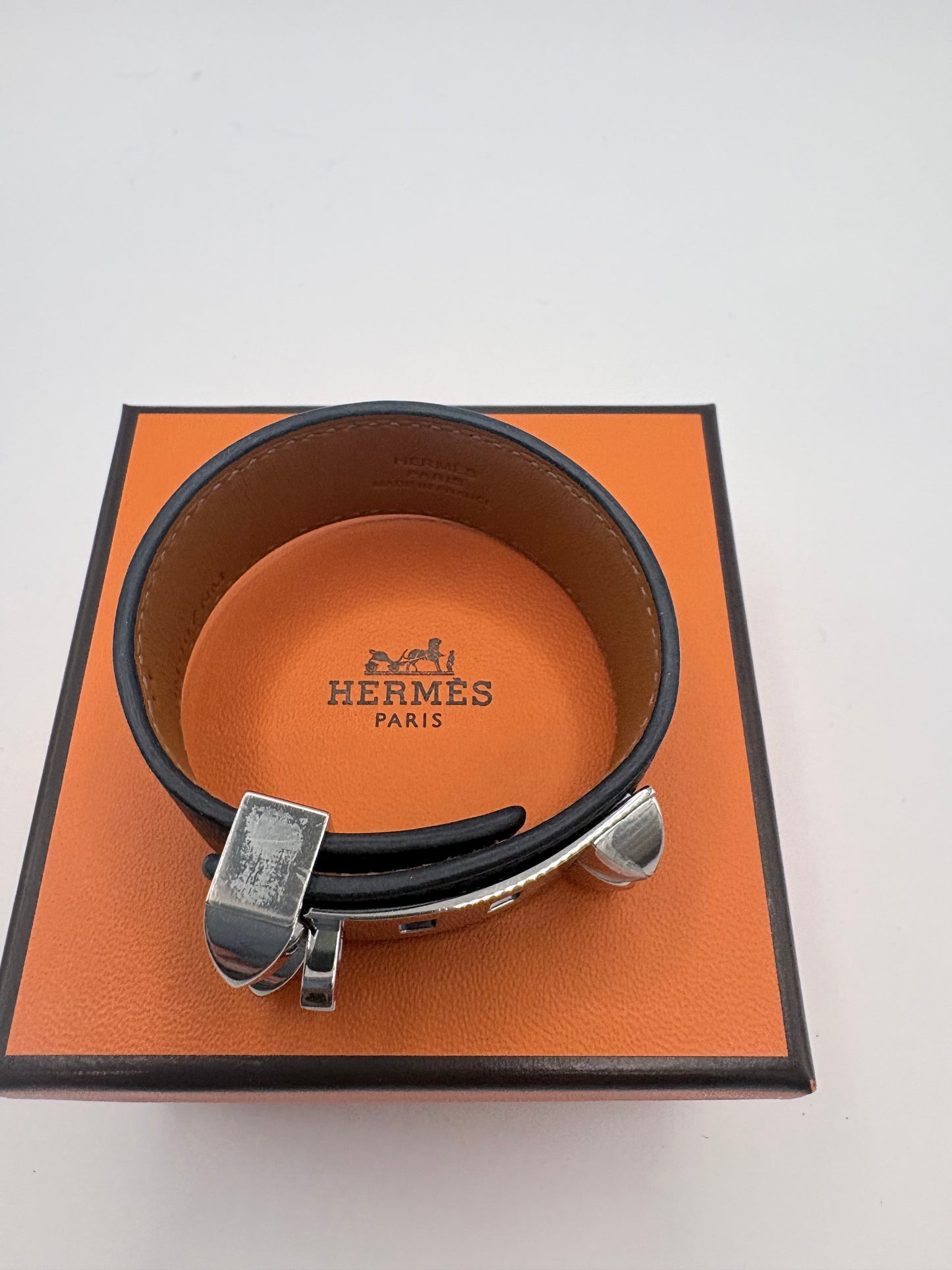Black  Hermes Bracelet 2015 Collier De Chien 24, T1 Epsom box and bag