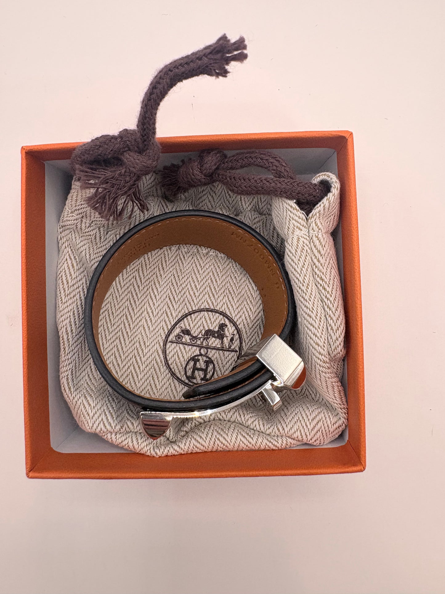 Black  Hermes Bracelet 2015 Collier De Chien 24, T1 Epsom box and bag