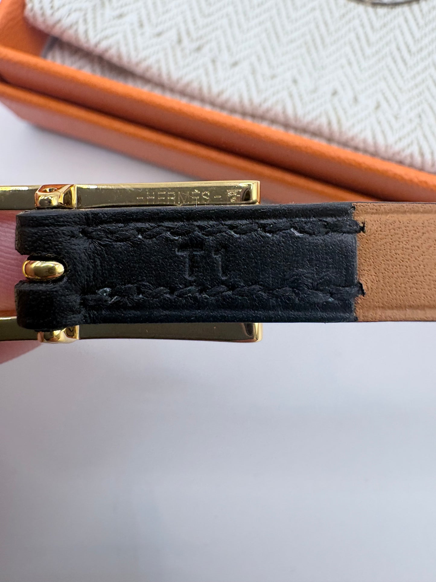 Black  Hermes Bracelet T1 Behapi Double Tour - Box and bag