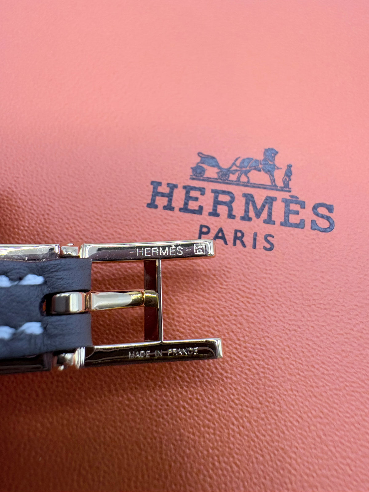 Taupe Hermes Bracelet T1 Behapi Double Tour - Box and bag