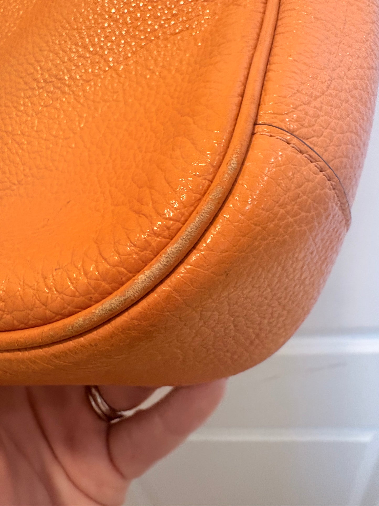 Orange Coach Handbag Pebbled leather messenger- Ellie bag