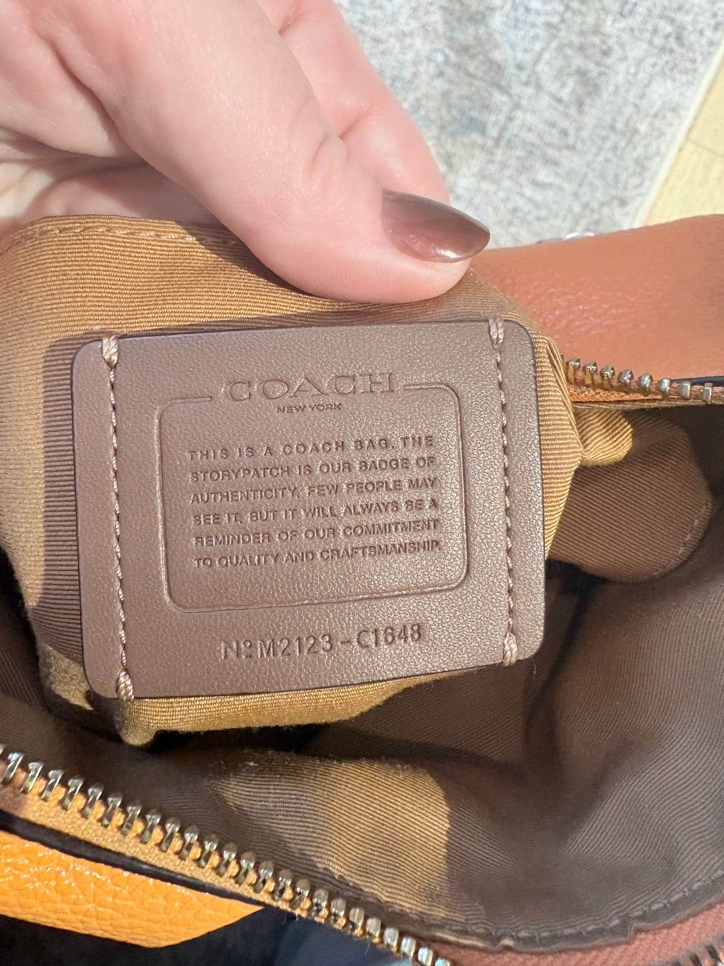 Orange Coach Handbag Pebbled leather messenger- Ellie bag