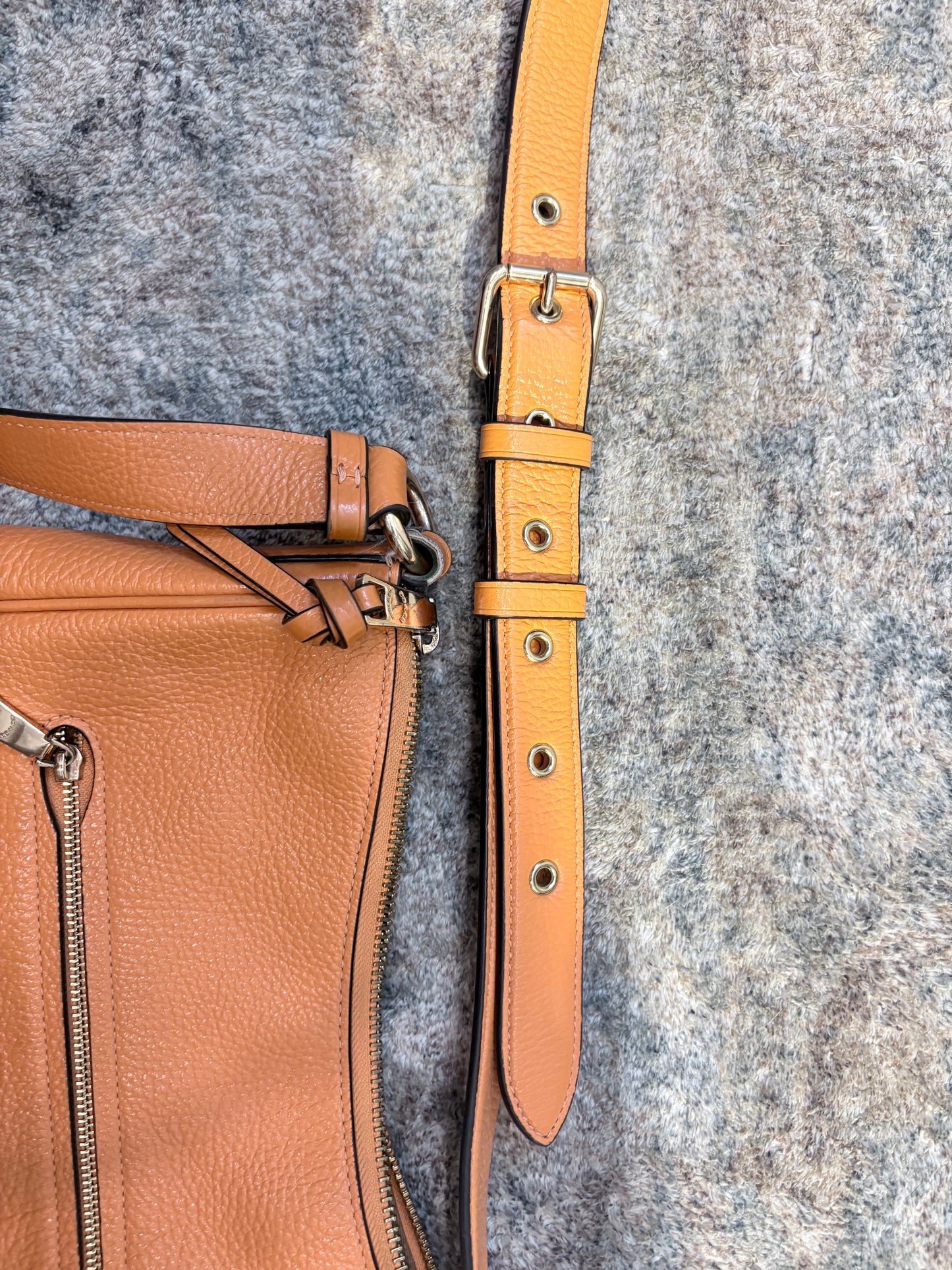 Orange Coach Handbag Pebbled leather messenger- Ellie bag