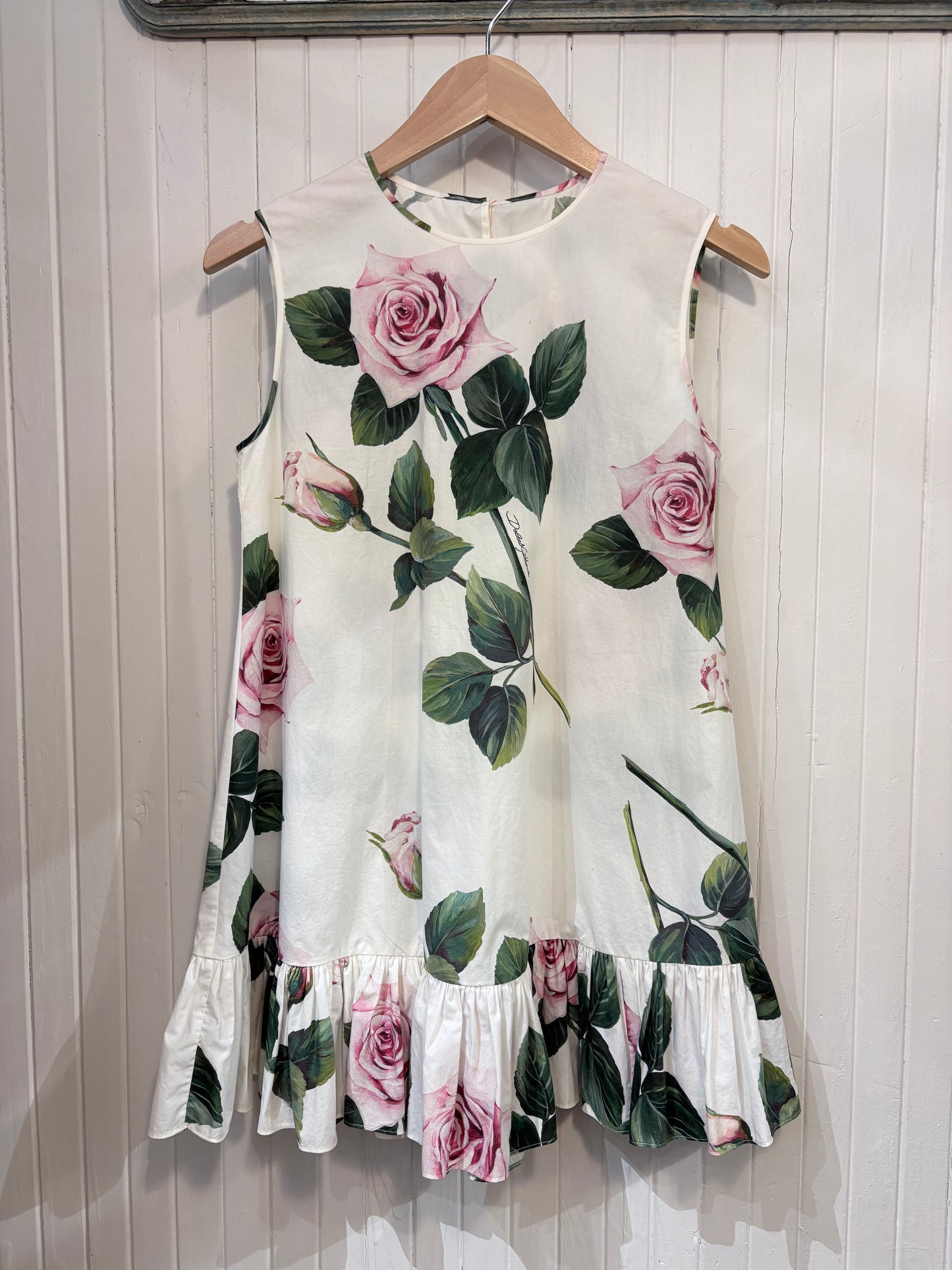 White, Pink Roses Dolce & Gabbana Tunic  Poplin, s