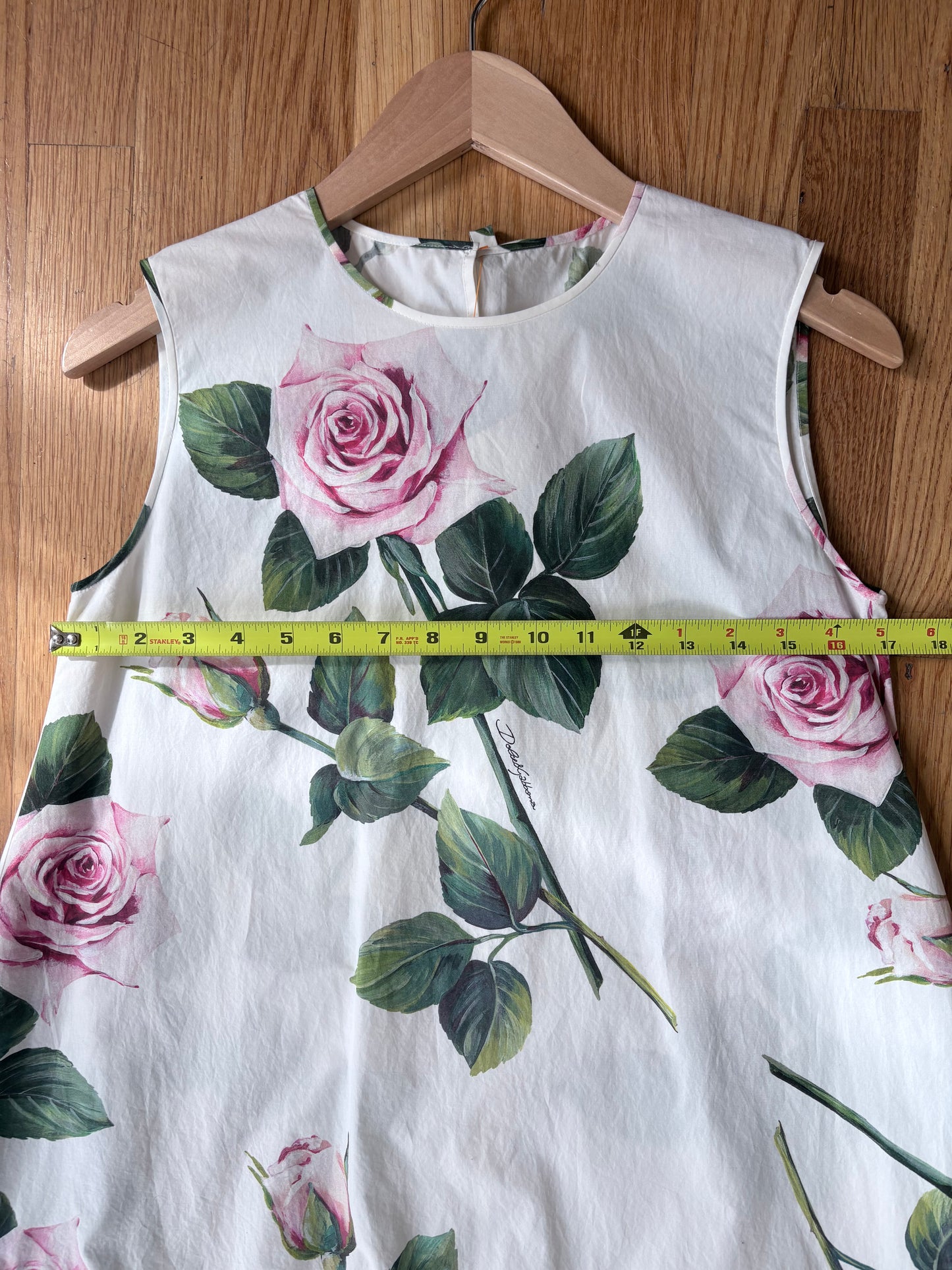 White, Pink Roses Dolce & Gabbana Tunic  Poplin, s