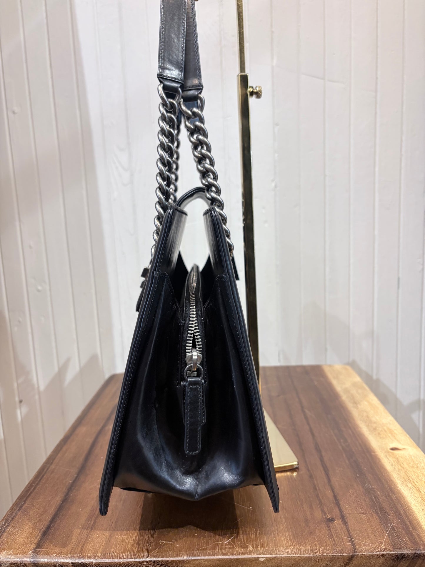 Black Chanel Handbag Boy Jetsetter Tote w/ Box