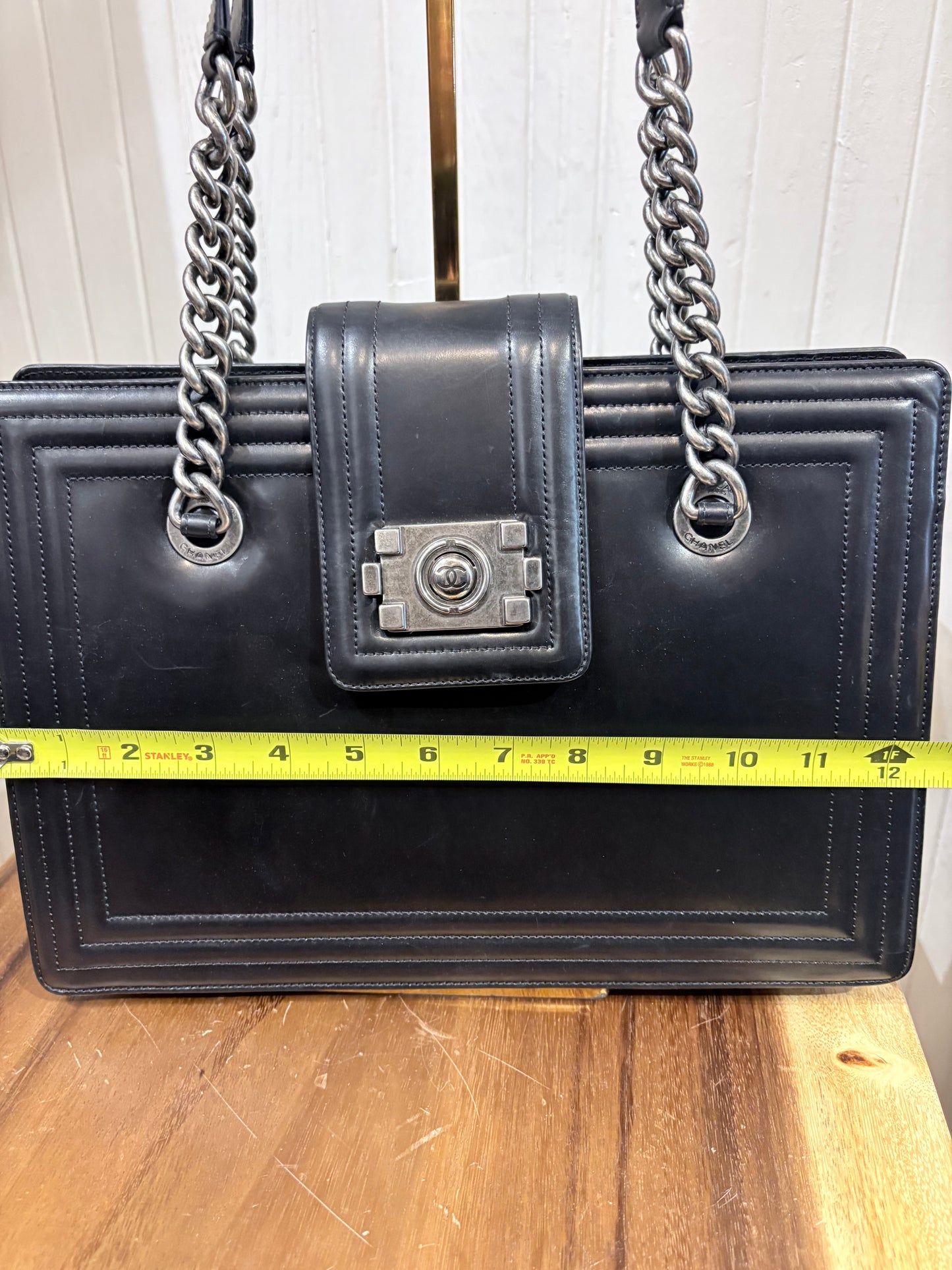 Black Chanel Handbag Boy Jetsetter Tote w/ Box