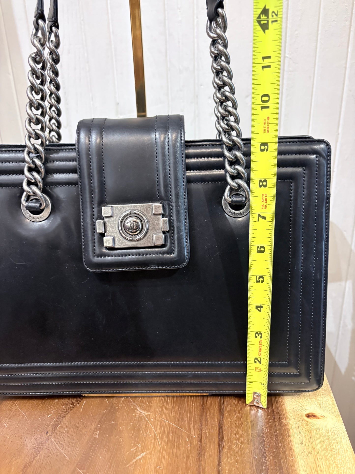 Black Chanel Handbag Boy Jetsetter Tote w/ Box