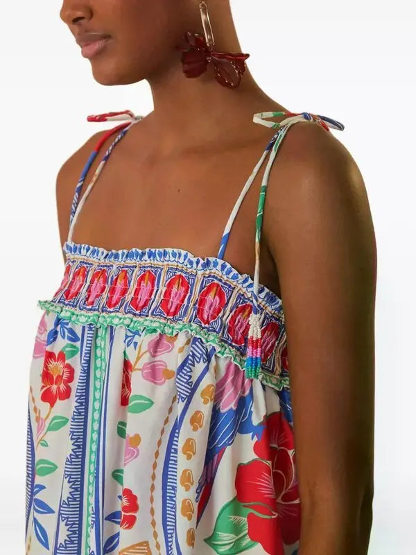 White, Multi Print  Farm Rio Dress NWT, Parrots/Palm  rt $240 , M