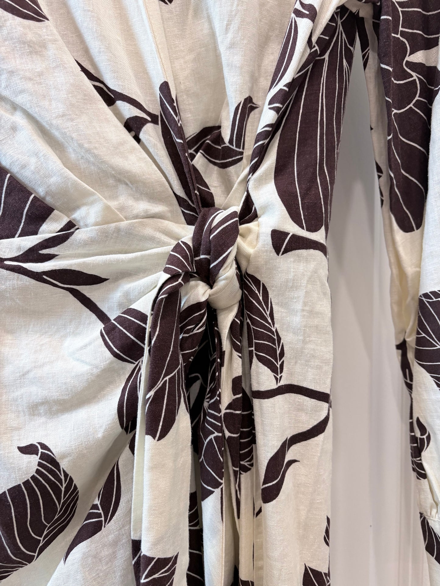 cream/Brown Magaschoni Dress NWT, Linen, 8