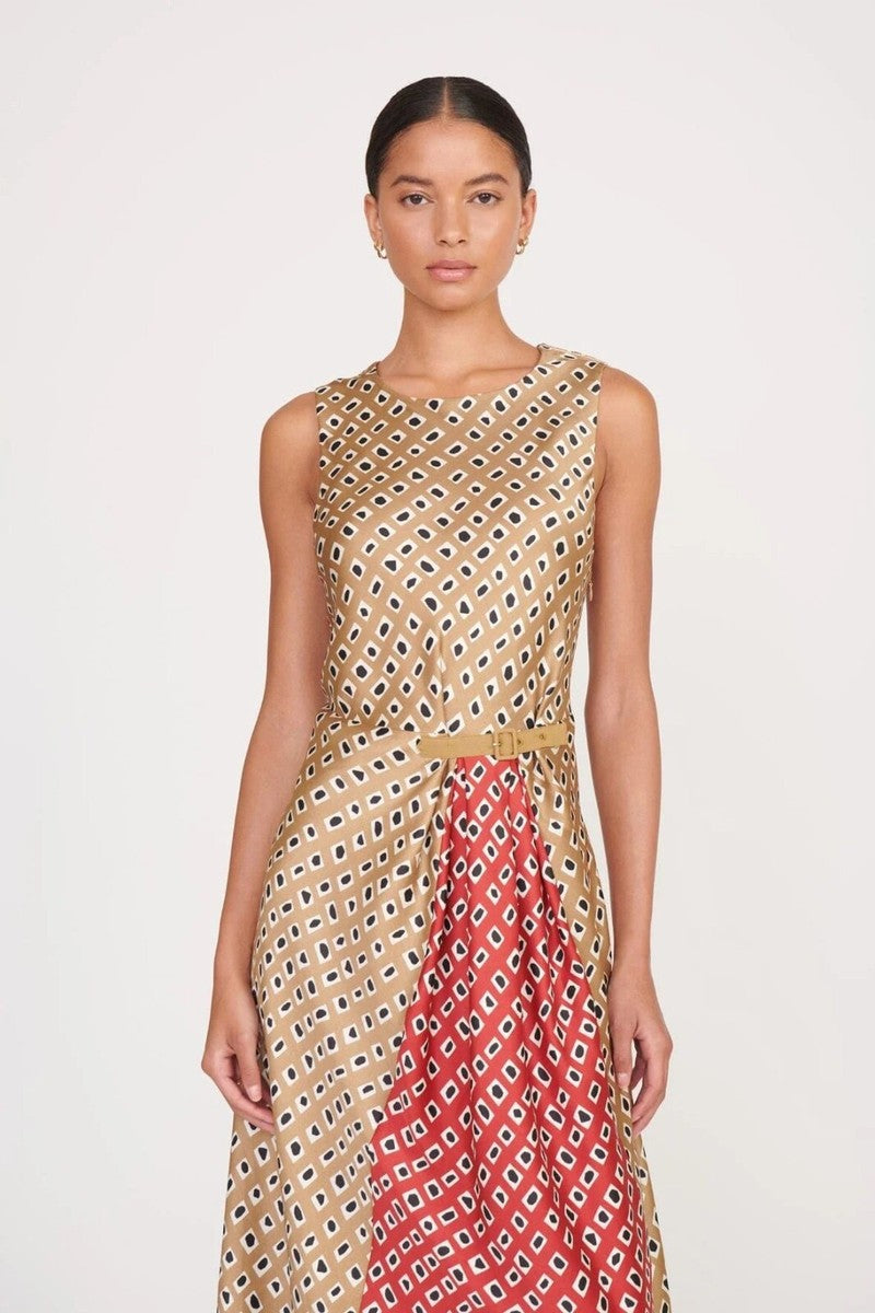 Tan/Red STAUD Dress NWT, xs