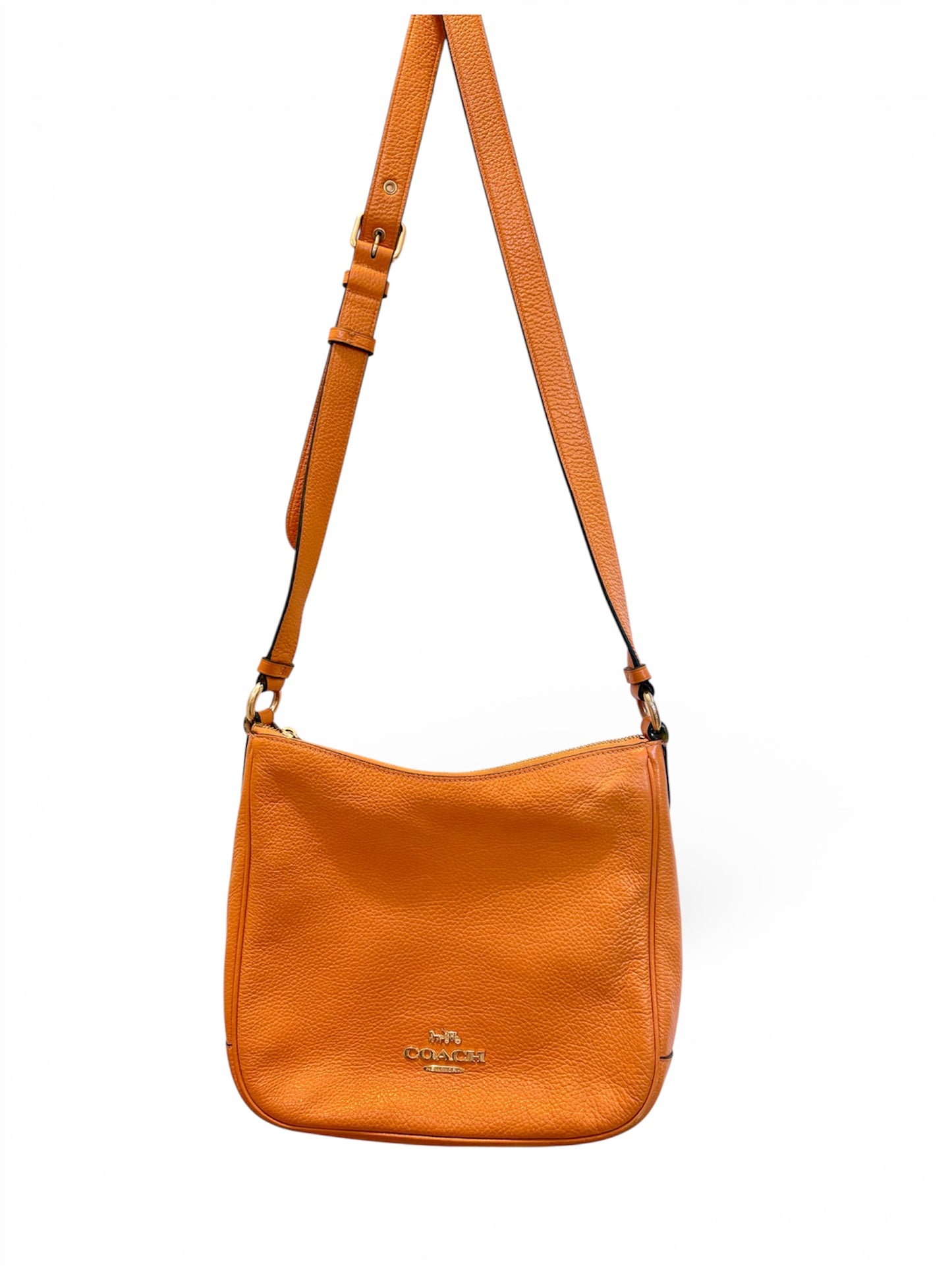 Orange Coach Handbag Pebbled leather messenger- Ellie bag