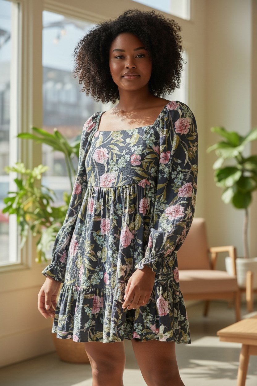 Grey Chelsea 28 Dress NWT Longsleeve Mulit Floral, XL