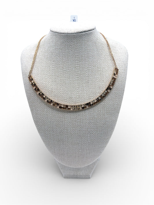 Gold/Bronze Viktor & Rolf neckalce Atelier Swarovski crystals\- square
