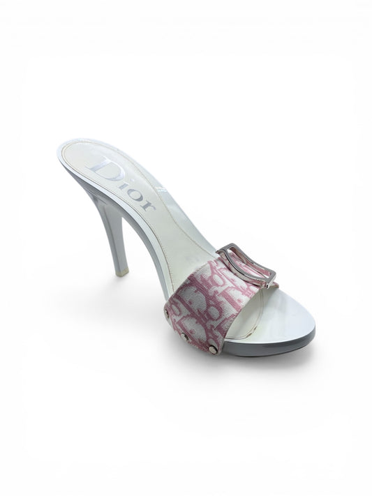 Pink/Cream  Dior  Sandal  BOX,  Galliano Collection Y2K, 38.5/8