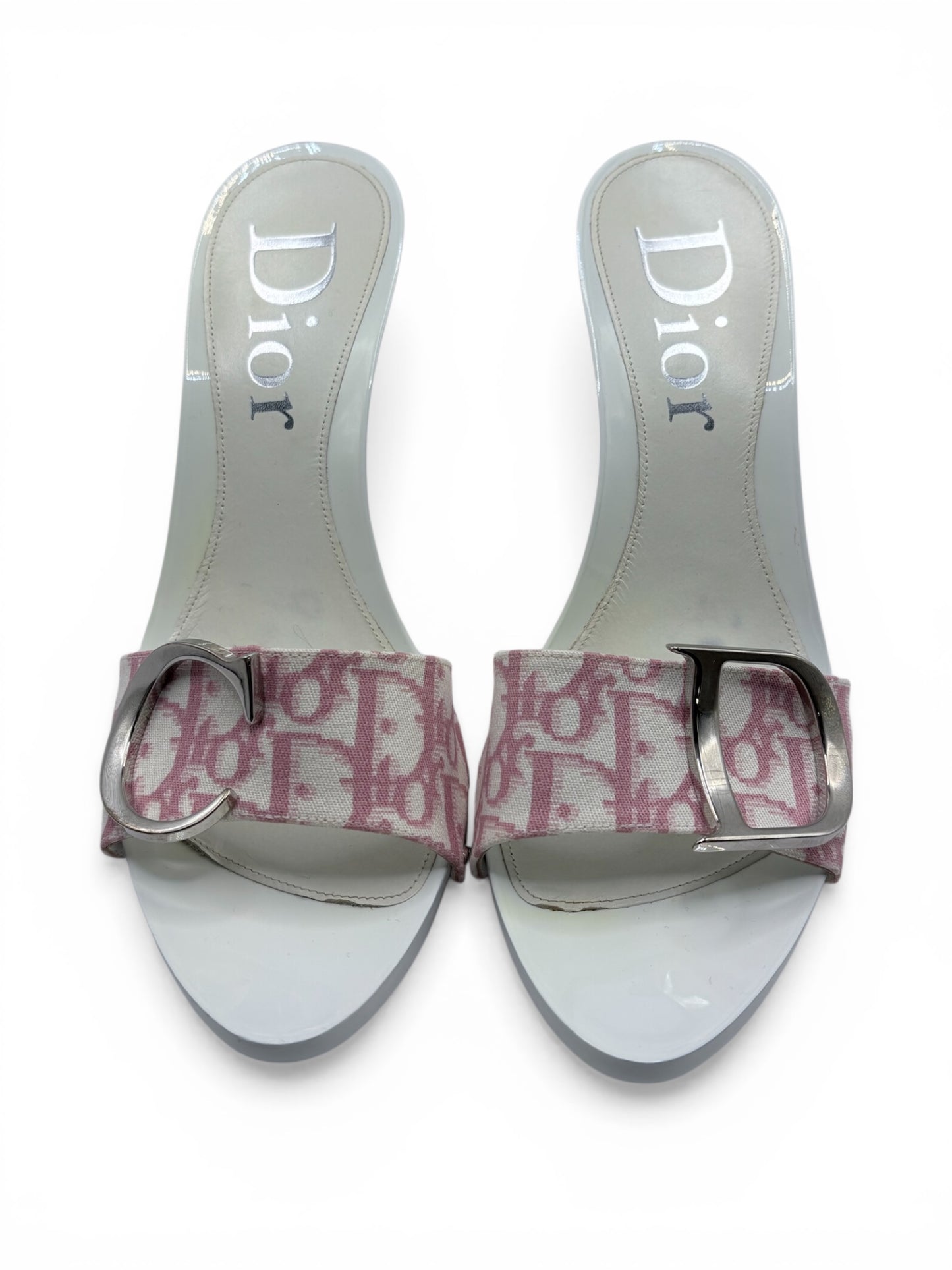 Pink/Cream  Dior  Sandal  BOX,  Galliano Collection Y2K, 38.5/8