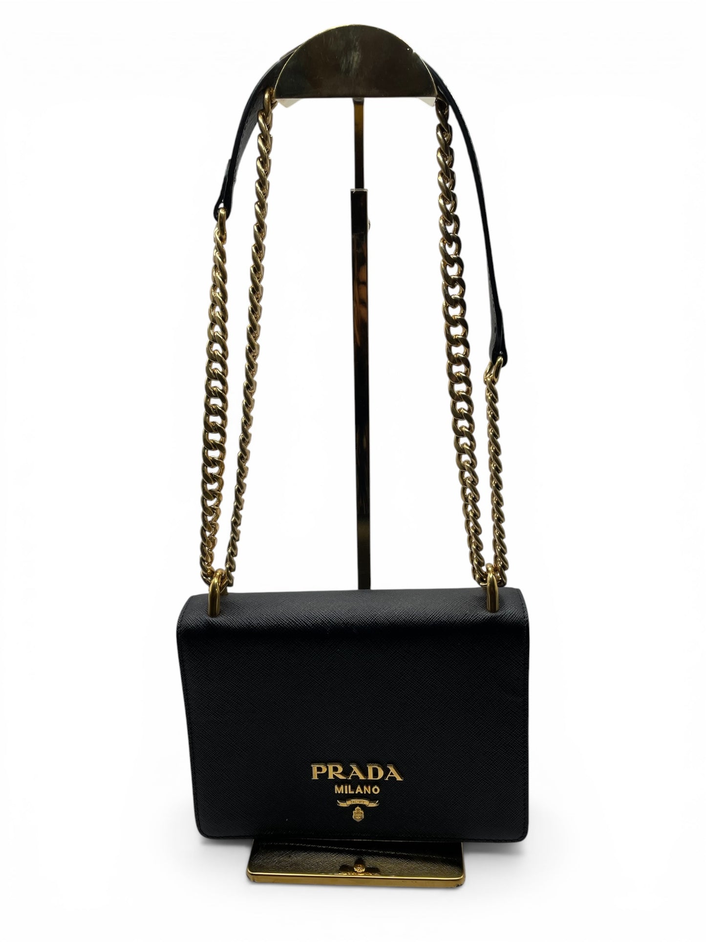 Black/Gold Prada Handbag Saffiano Lux crossbody