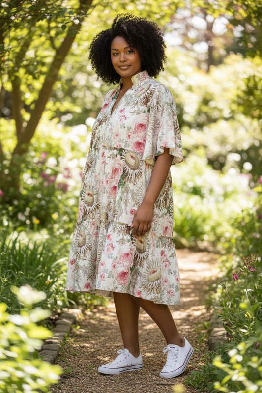 Cream/pink floral  Tuckernuck Dress , XXL