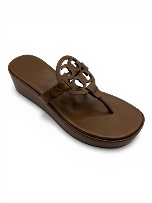 Chocolate Tory Burch Wedge Sandal , 7