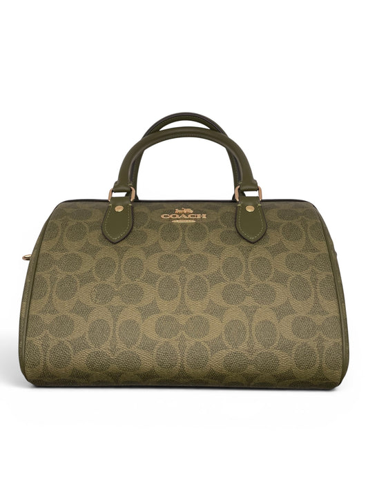Green/Logo  coach  Handbag Top handle Rowan Satchel