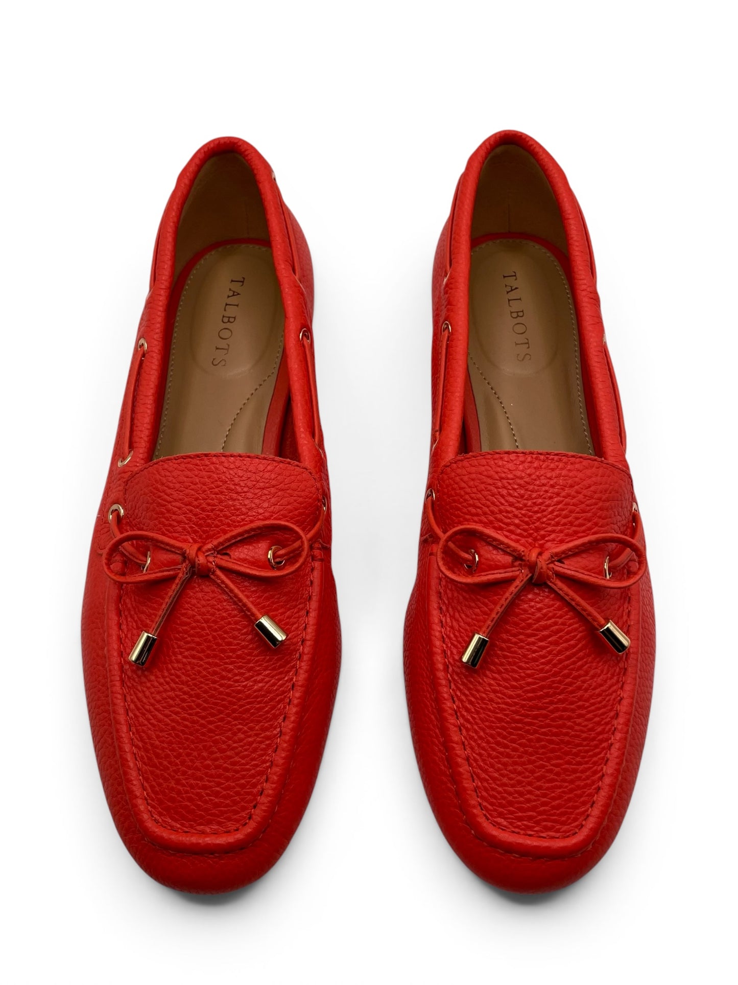 Coral Talbots Penny Loafer Gold on Bows, 8.5