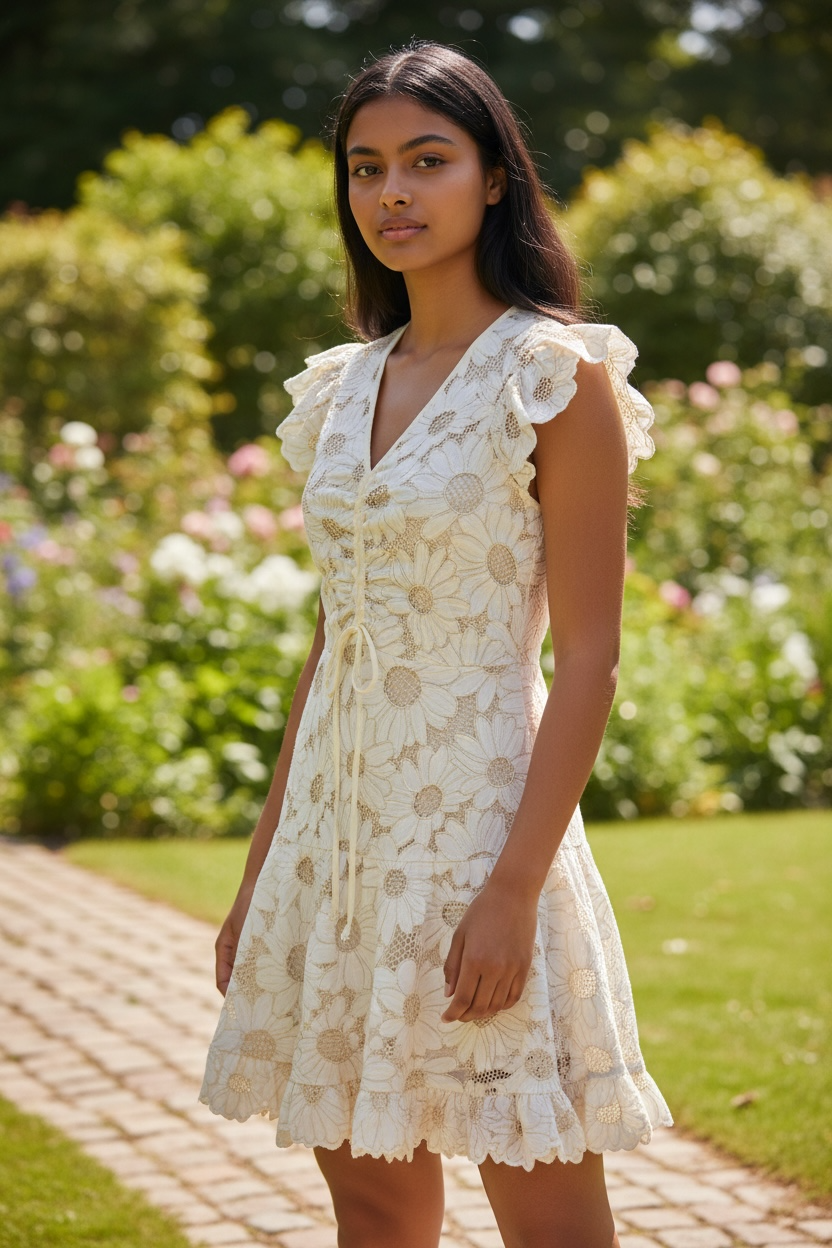 Cream/Gold Lace  Sandro   Dress MSRP $520 , S