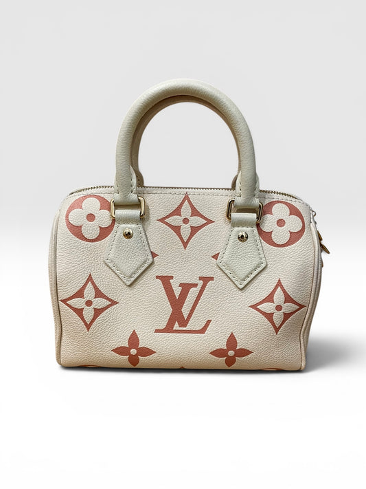 Blush Monogram Louis Vuitton Handbag 2023 Empreinte Bandouliere Nano Speedy, BRAND NEW, 20