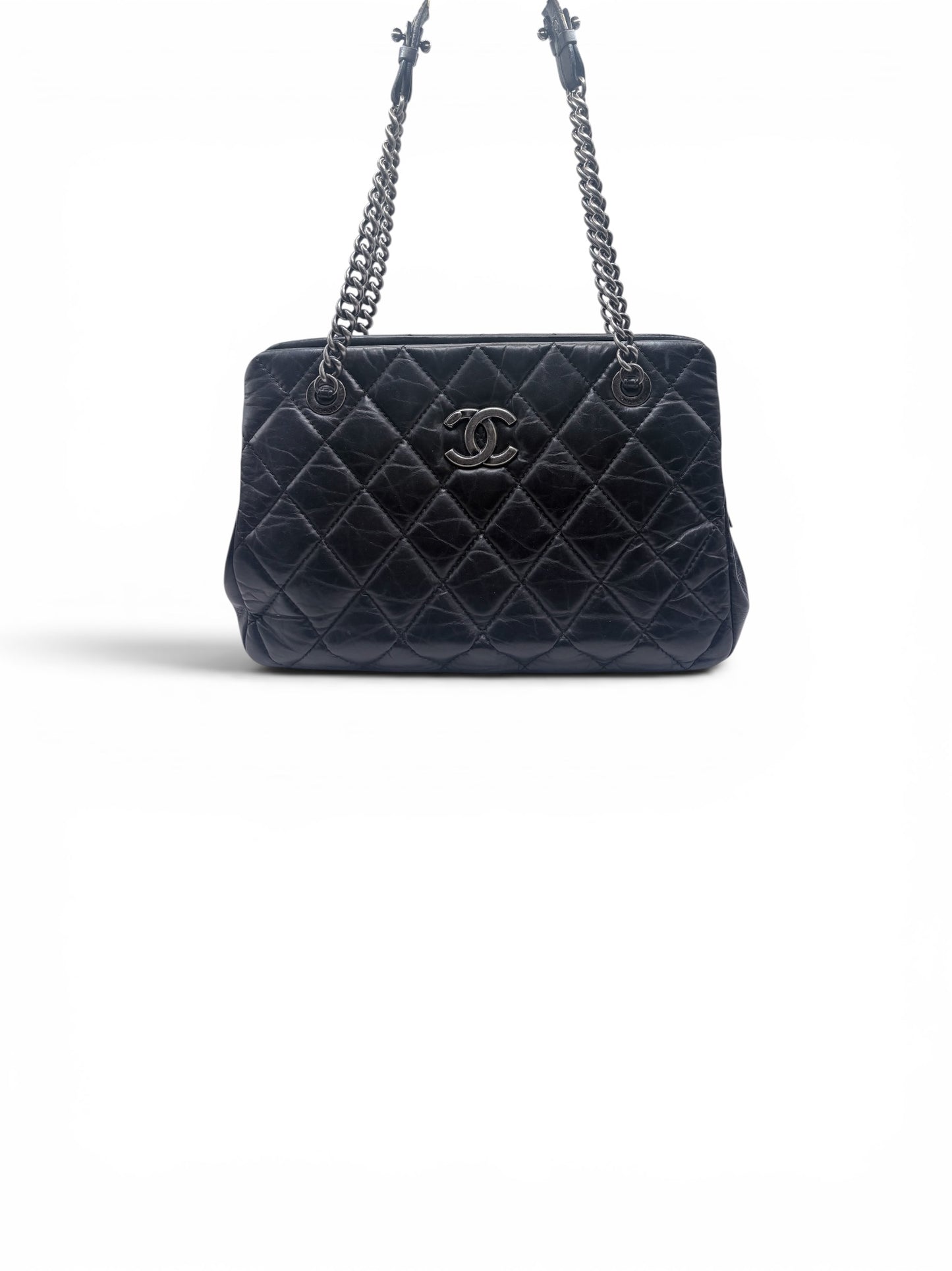 Black Chanel Handbag Large shopping tote- with bag and box, etc