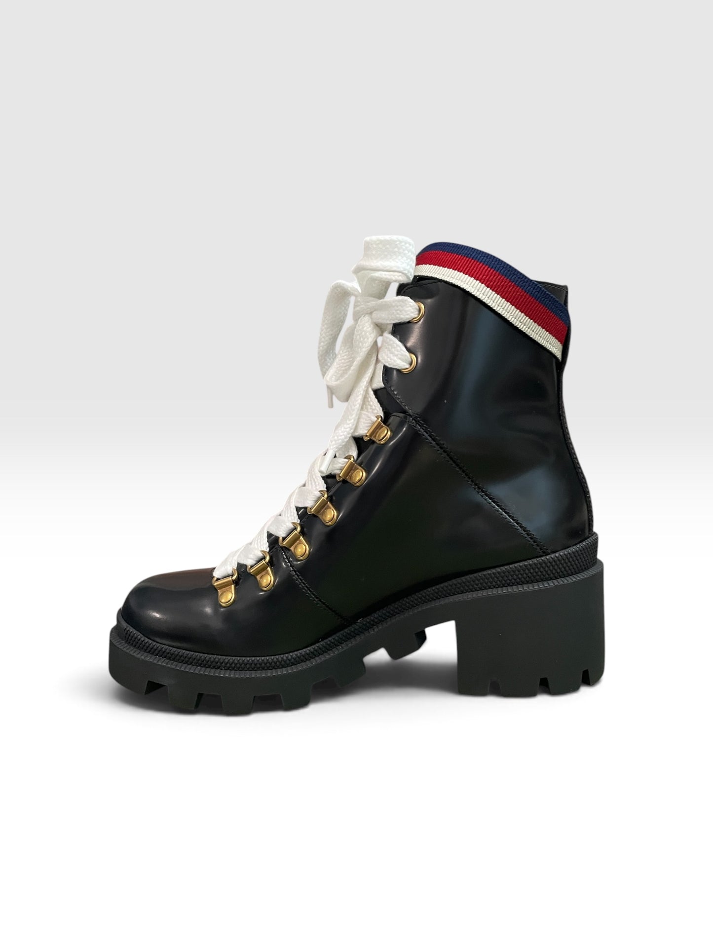 Black   Gucci   Ankle Boots BNIB, BOX Sylvie Web  MSRP $1150, 37.5 (7)