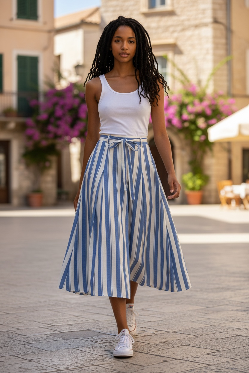 Blue Stripe Mestiza  Skirt NWT , 14