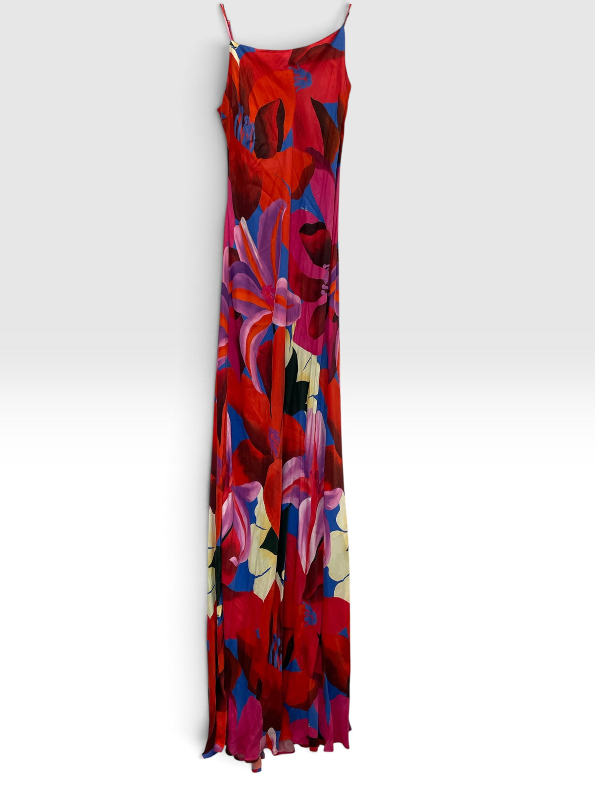Red/Liliac print  Farm Rio  Maxi Dress Watercolor Floral Slip dress, M
