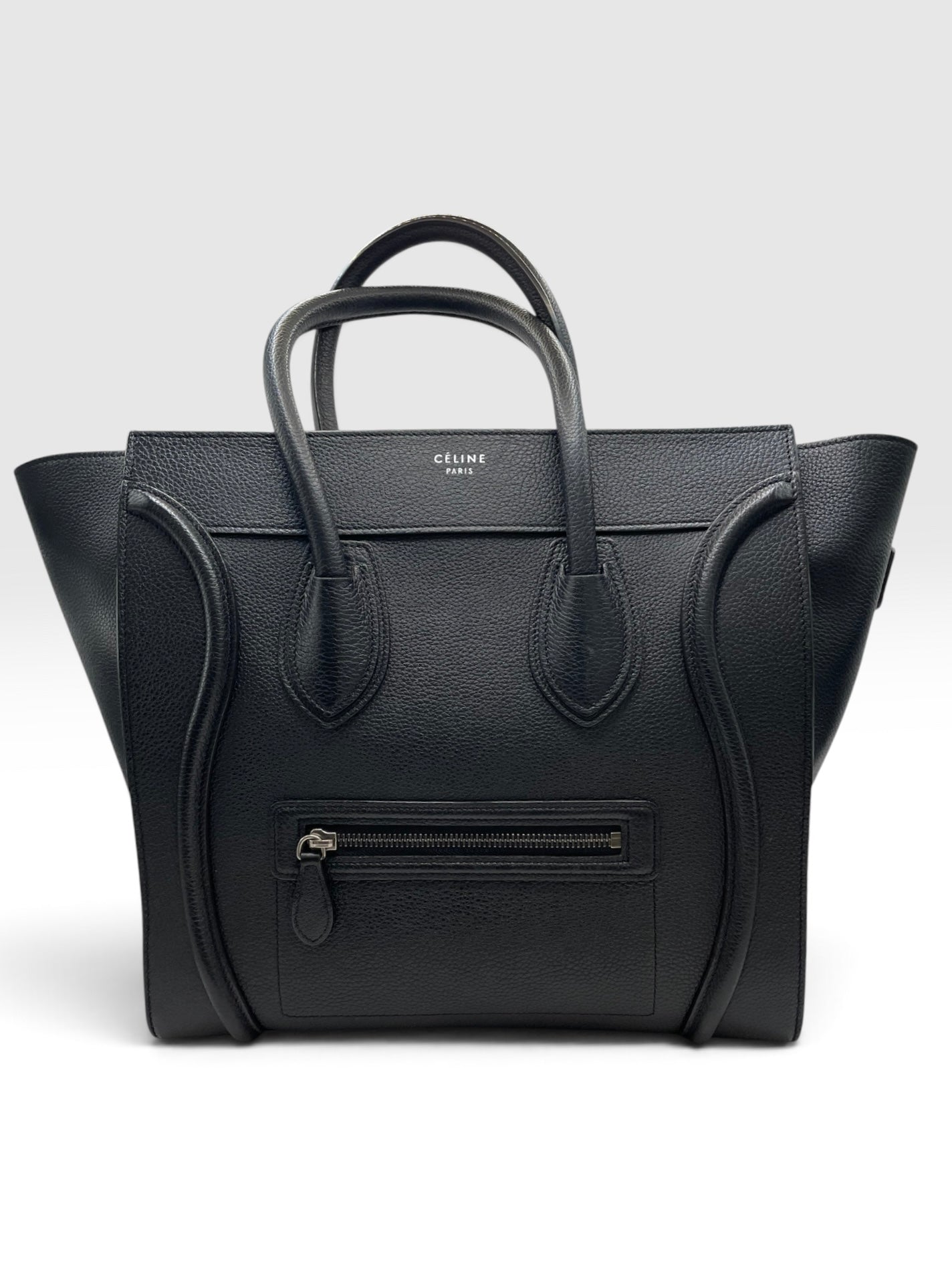 Black  Céline Handbag Mini Phantom Luggage Tote, Drummed Calfskin EXCELLENT condition