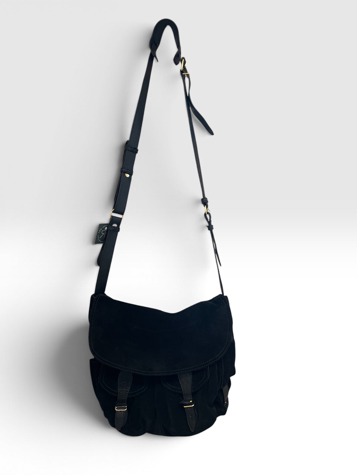 Black suede  Balenciaga Messenger bag crossbody hobo VGUC
