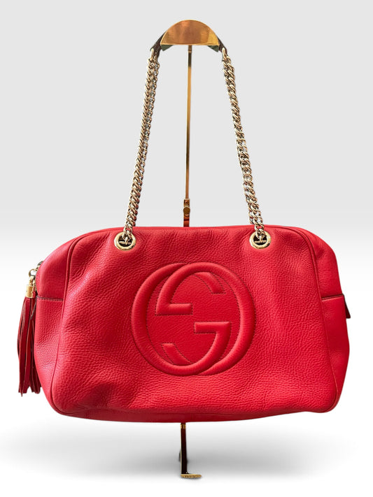 Red Gucci Handbag Soho Chain should Bag VGUC