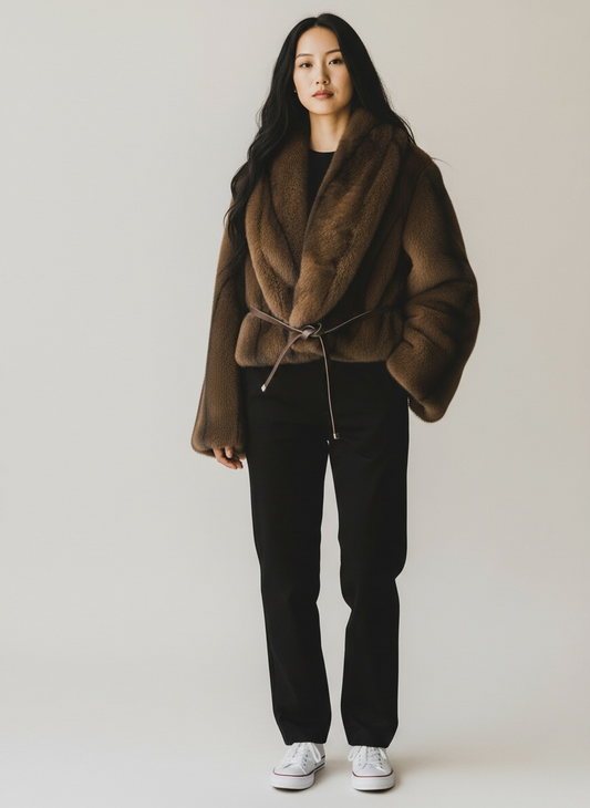 Brown Maniere De Voir  Faux Coat , S/M