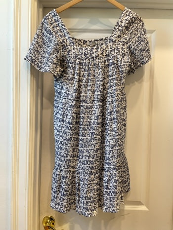 Cerulean Rails  Dress Floral, textured , M
