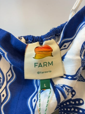 White/Blue  Farm Rio  Dress NWT, L