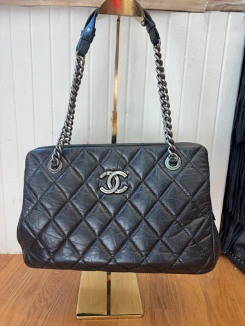 Black Chanel Handbag Large shopping tote- with bag and box, etc