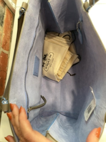 Light grey  Coach  Handbag  MSRP $498 NWT, Top handle East/West Tote